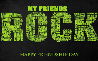 My friends black green typogramic - cool free wallpaper