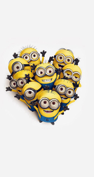 Minions heart shape eyes white - incoherent free wallpaper