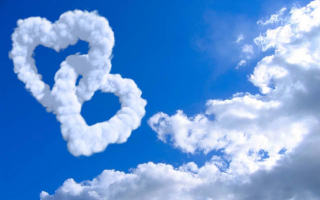 Heart shaped cloud blue sky 7 - the shape of a heart free wallpaper