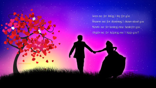 Couple holding hands tree hearts - heart free wallpaper