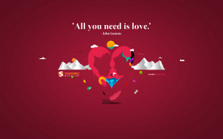 Red background man running quote - anton fadeev free wallpaper