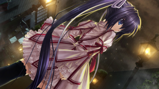 Woman longdress sword night alley - a dark alley free wallpaper