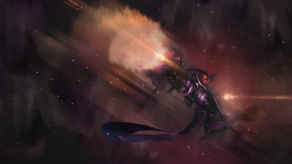 Woman holding gun star background - a gun in the air free wallpaper