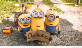 Minions group sitting road orlando - pixar and disney animation free wallpaper
