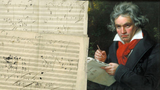 Man holding paper sheet music - composition free wallpaper
