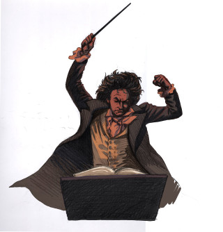 Man holding wand book sitting - an illustration free wallpaper