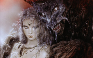 Woman dragon head demon face - a large head free wallpaper