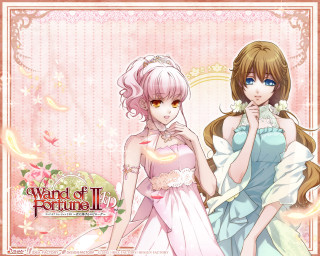 Anime girls dresses pink background - a pink flower free wallpaper