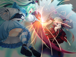Anime fight fireworks stars background - a scene free wallpaper