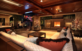 Living room fireplace couches table - elbridge ayer burbank free wallpaper
