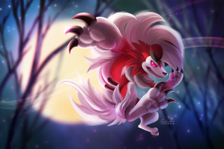 Cartoon character flying red hair - full moon free wallpaper