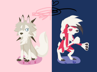 Wolf cat skateboard cartoon friends - symmetry!! free wallpaper