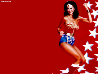 Woman bikini stars red background - free bikini wallpaper