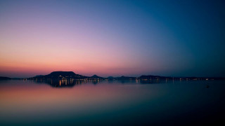 Lake mountain sunset cityscape clouds 2 - sunset free wallpaper