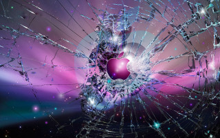 Broken glass heart purple blue 2 - a broken glass free wallpaper