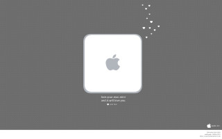 White apple logo hearts flying - eden box free wallpaper