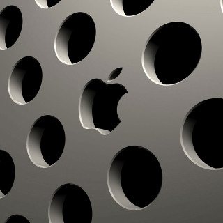 Metal surface holes apple logo - ray free wallpaper