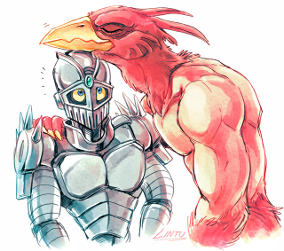Bird knight furry armor colored - furry free wallpaper
