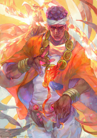 Man colorful outfit fireball ring - adam manyoki free wallpaper