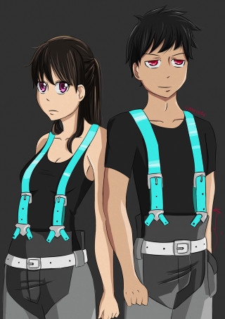 Suspenders black shirt grey pants - a black shirt free wallpaper