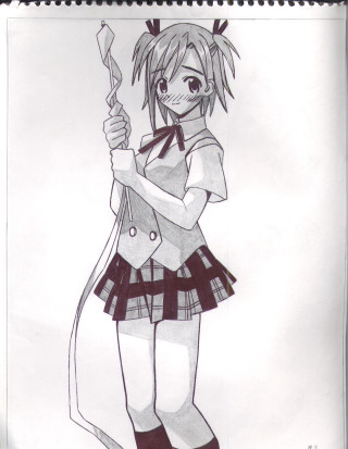 Girl sword skirt head drawing - a sword free wallpaper
