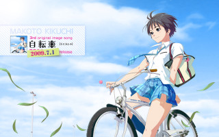 Girl riding bike backpack sign - a backpack free wallpaper