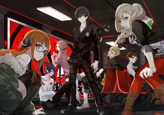 Anime characters red light black - a red light behind them free wallpaper