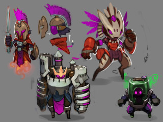 Cartoon characters different armors collection - a robot free wallpaper