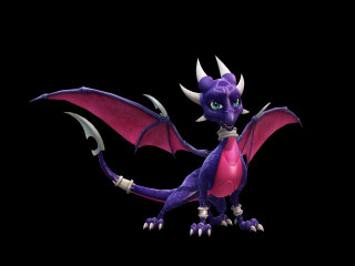 Purple dragon horns wings collar - back leg free wallpaper