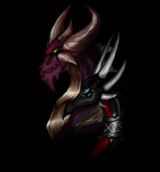 Dragon horns demon face head - dragon art free wallpaper