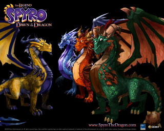 Dragon statues colored black background - colored free wallpaper