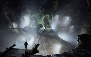 Man cave giant creature glowing - a cave free wallpaper