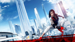 Woman futuristic city red white - constructivism free wallpaper