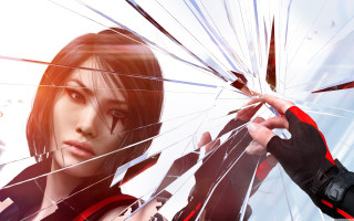 Woman broken glass man knife - a broken glass free wallpaper