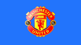 Manchester united emblem blue background - 4k uhd image free wallpaper