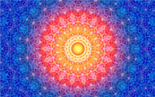 Colorful abstract flower life star - geometric abstract art free wallpaper