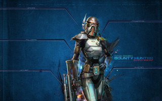 Star wars character blue background - line free wallpaper