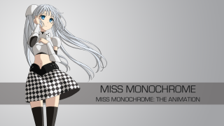 Long white hair gothic argyle - monochrome free wallpaper