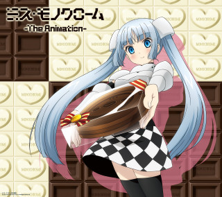 Girl blue hair basket chocolates - a screenshot free wallpaper