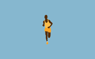 Man running yellow white shirt - figurativism free wallpaper