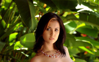 Woman dress bush leaves necklace - a necklace free wallpaper