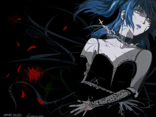 Blue hair gothic anime sword - a sword free wallpaper