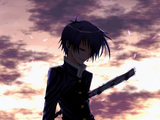 Man sword cloudy sky birds - a man holding free wallpaper