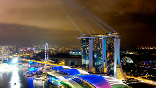 City skyline night lights buildings 16 - building free wallpaper