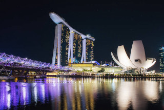 City skyline bridge nighttime reflection - a bridge free wallpaper