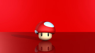 Mushroom red surface reflection floor - a red surface free wallpaper