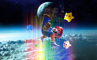 Cartoon character flying rainbow background 2 - a rainbow background free wallpaper