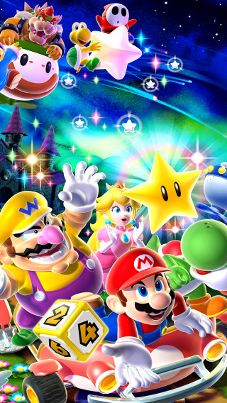 Mario kart characters starry sky - a screenshot free wallpaper