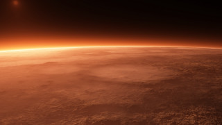 Sun view planet atmosphere surface - redshift free wallpaper