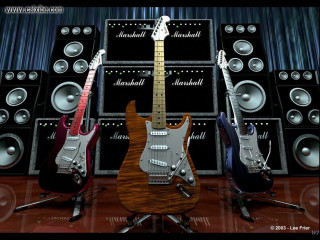 Guitars speakers table background group - cool free wallpaper